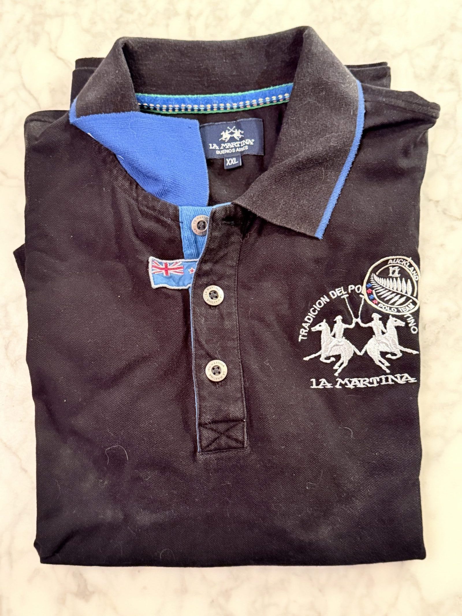 La Martina Poloshirt Schwarz Auckland Polo – Größe XXL
