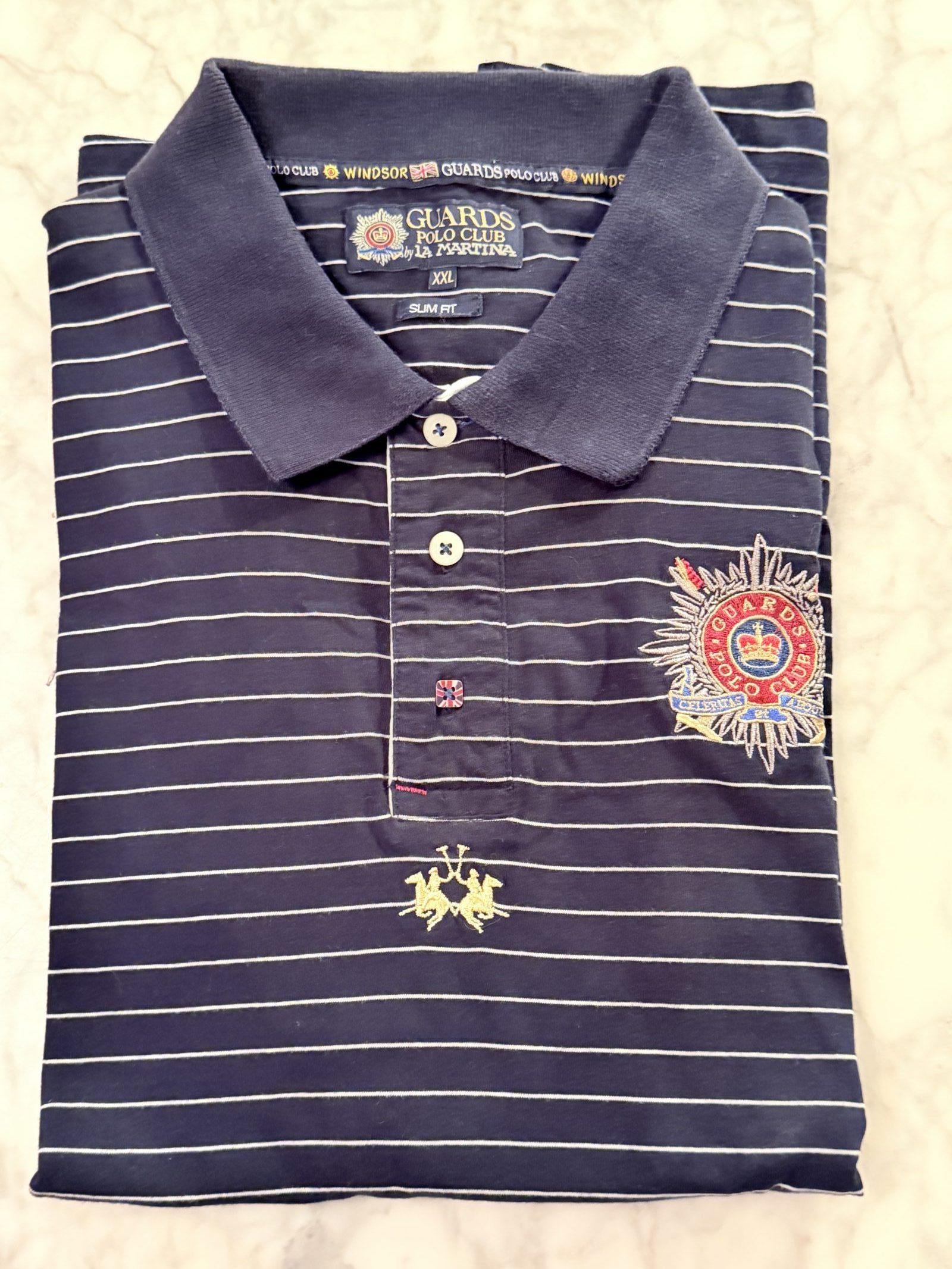 Guards Polo Club by La Martina Herrenhemd Slim Fit XXL Marine