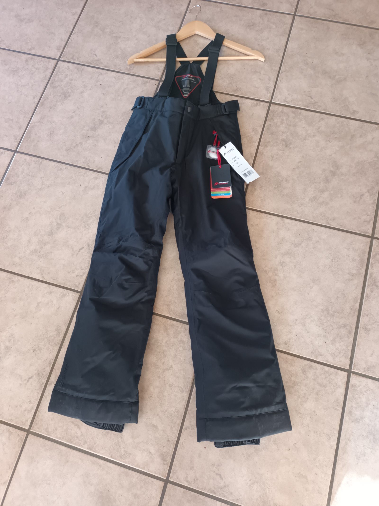 Maier Sports Kinder Skihose Latzhose Schwarz – NEU mit Etikett